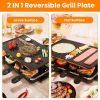 1300W Raclette Desktop Grill for 8People Non-Stick Reversible Electric Indoor Griddle with 8 Cheese Melt Pans Adjustable Temperature Dishwasher Safe K
