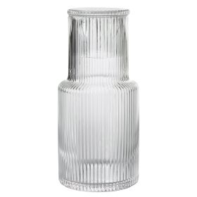 Glass 30 oz Ribbed Carafe, Clear