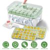 Ice Cube Tray With Lid And Bin Plastic Ice Trays Pop Ice Mold 2 Ice Cube Trays with Scoop Easy Release Stackable Dishwasher Safe Produce 56 Ice Cubes