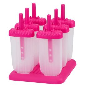 6Pcs Popsicle Molds Reusable Ice Cream DIY Ice Pop Maker Ice Bar Maker Plastic Popsicle Mold For Homemade Iced Snacks (Option: IceMoldMakerHotPink)