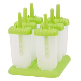 6Pcs Popsicle Molds Reusable Ice Cream DIY Ice Pop Maker Ice Bar Maker Plastic Popsicle Mold For Homemade Iced Snacks (Option: IceMoldMakerGreen)