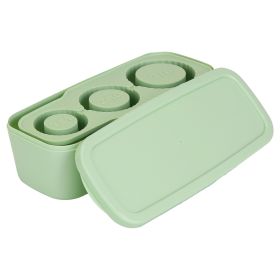 Ice Cube Tray Fit For 20OZ/30OZ/40OZ Stanley Cup Easy Release Silicone Hallow Cylinder Tumbler Ice Cube Mold With Lid And Bin for Iced Juice Whiskey C (Option: IceCubeTrayGreen)