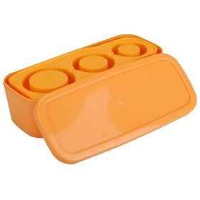 Ice Cube Tray Fit For 20OZ/30OZ/40OZ Stanley Cup Easy Release Silicone Hallow Cylinder Tumbler Ice Cube Mold With Lid And Bin for Iced Juice Whiskey C (Option: IceCubeTrayOrange)